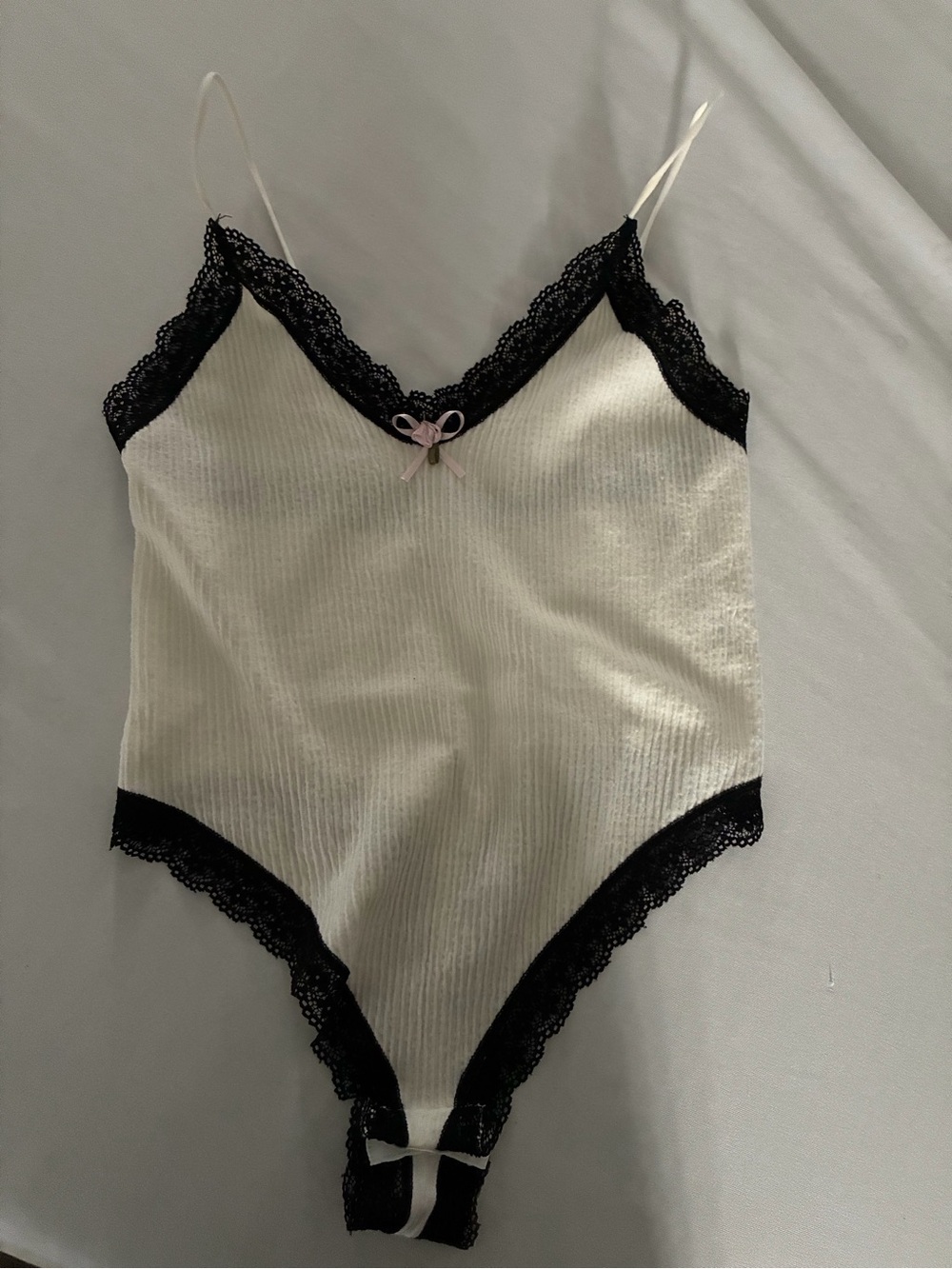Women's Ivory Lace-Trim Bodysuit